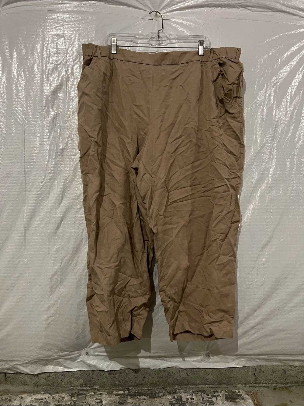 Eileen Fisher Tan Linen Blend Pants Size 3X